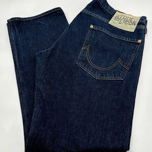 $159 True Religion Jeans Men's Size 36x32 Geno SN Blue Relaxed Slim Dark 112790